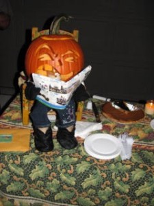 miniature pumpkin man